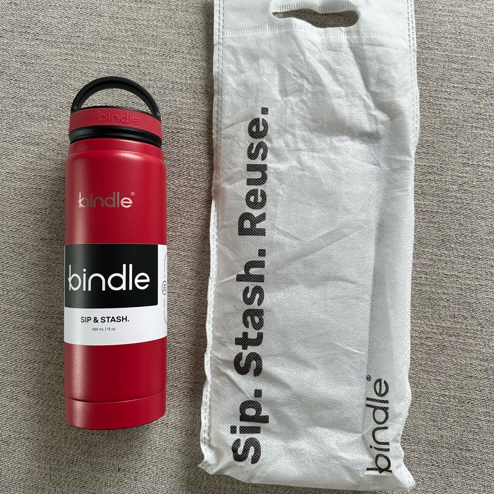 bindle sip and stash 13oz Red Insulated Water Bottle